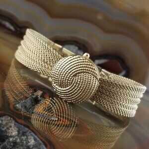 Relic by Fossil Hinged Cover Gold Mesh Bracelet Watch